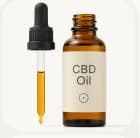 Um frasco de óleo de CBD