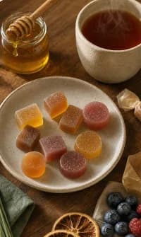 Gomas de CBD com chá e mel